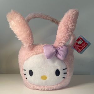 Vintage Hello Kitty Fluffy Easter Basket with Vintage Goodies!